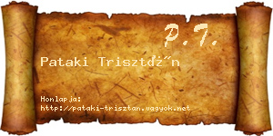 Pataki Trisztán névjegykártya